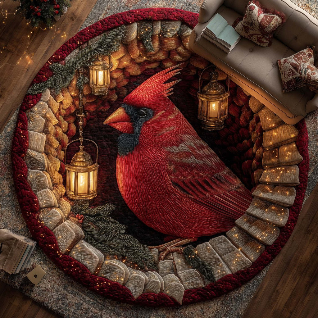 Cardinal Blessings Round Mat Rug - Nature Design | Serene Home Decor