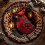 Cardinal Blessings Round Mat Rug - Nature Design | Serene Home Decor
