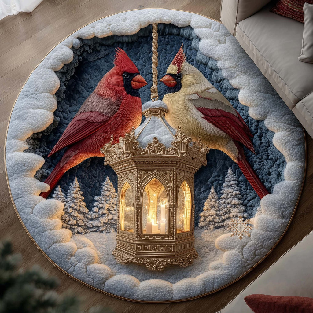 Cardinal Blessings Round Mat Rug - Nature Design | Serene Home Decor
