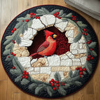 Cardinal Charm Round Mat Rug - washable non-slip printed rug
