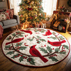 Cardinal Dance Round Mat Rug - washable non-slip printed rug