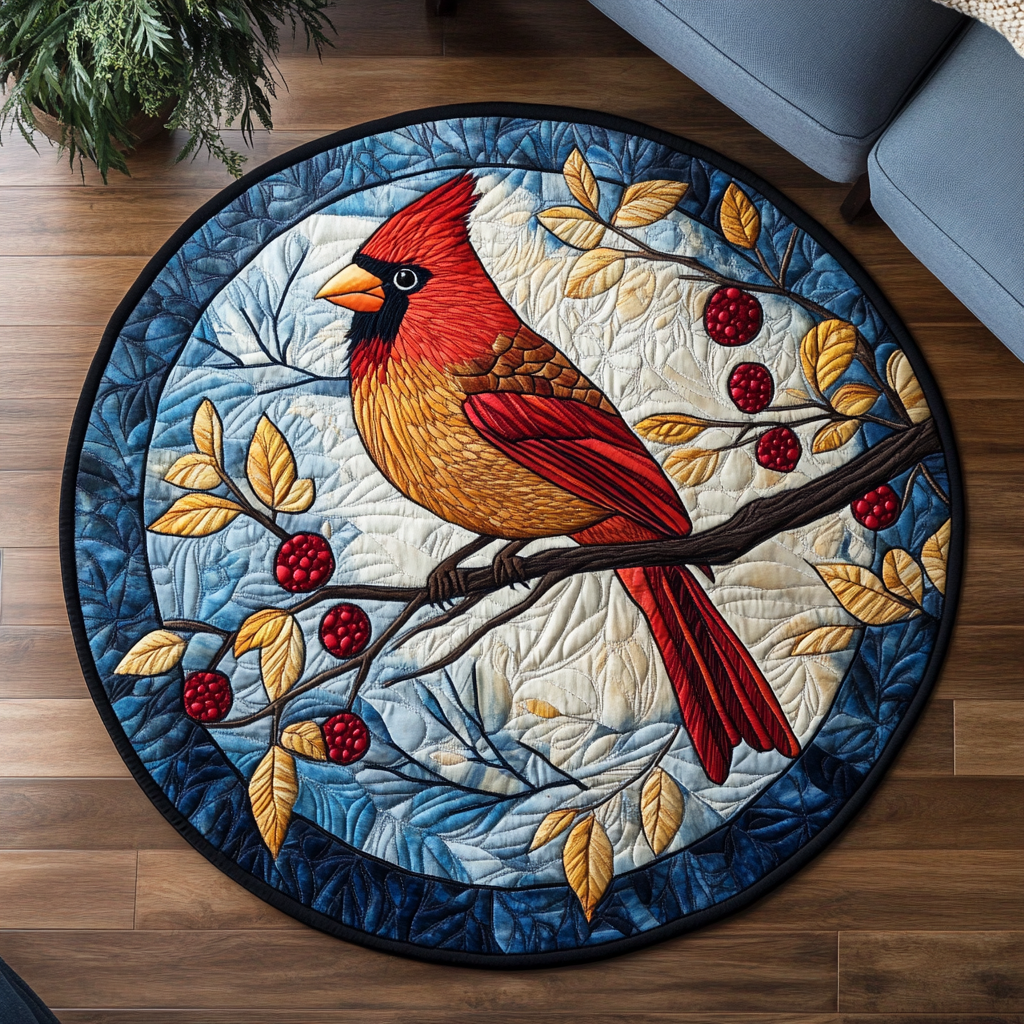 Cardinal Grace Round Mat Rug