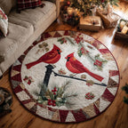 Cardinal Harmony Round Mat Rug - washable non-slip printed rug