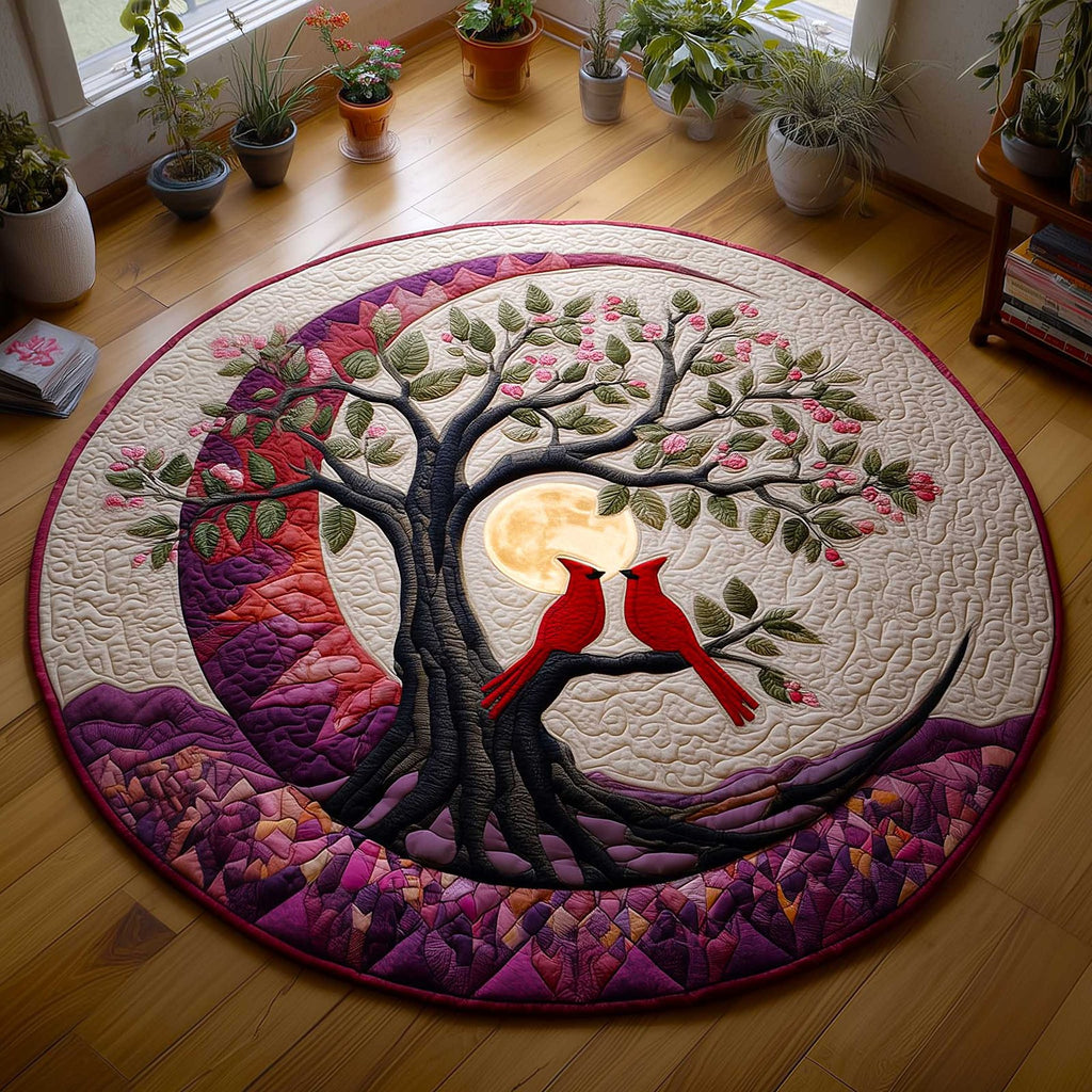 Cardinal Love Round Mat Rug - Nature Design | Serene Home Decor