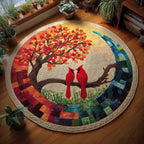 Cardinal Love Round Mat Rug - Nature Design | Serene Home Decor