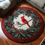 Cardinal Nest Round Mat Rug - washable non-slip printed rug