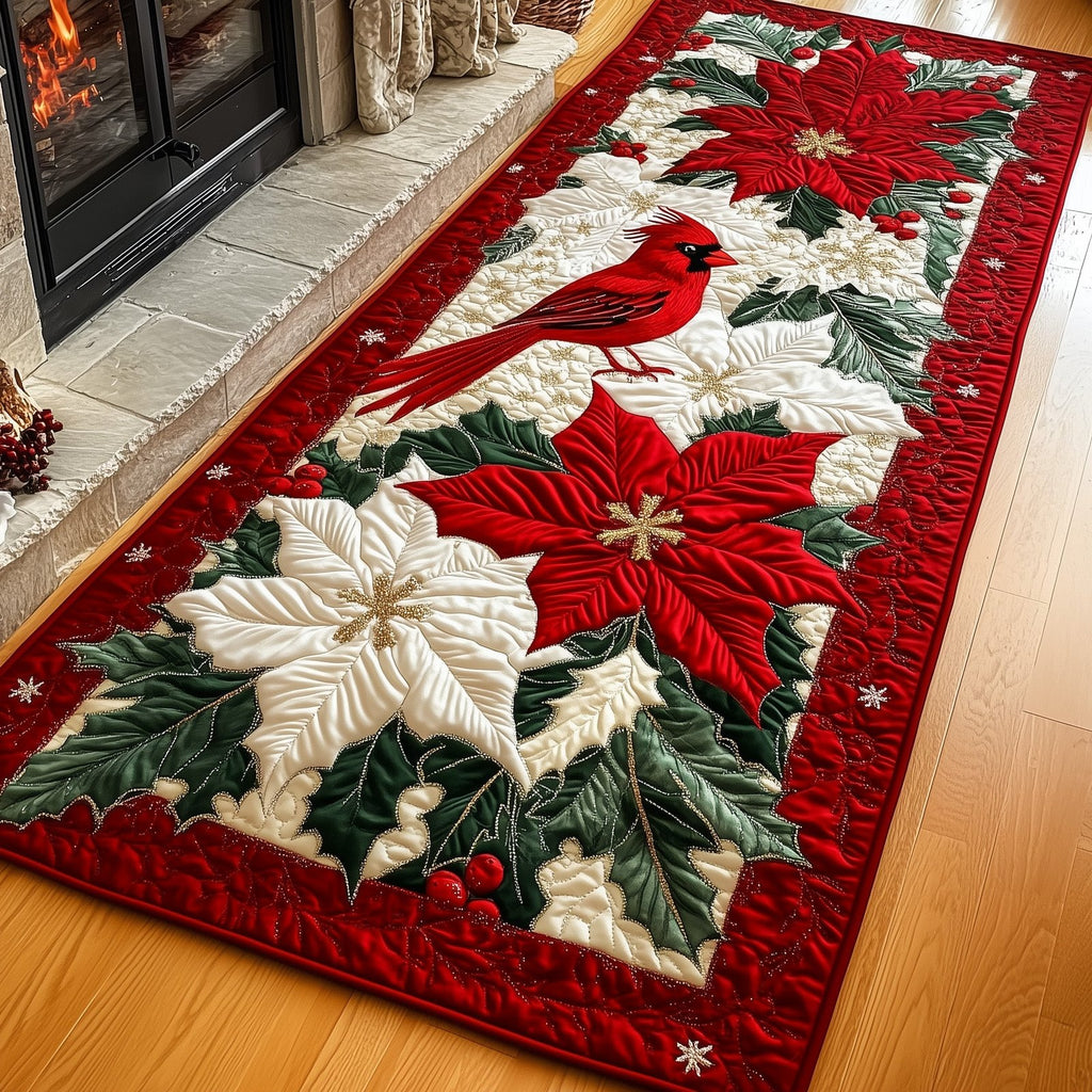 Cardinal Poinsettia Runner Rug - Nature Design | Serene Runner Rug