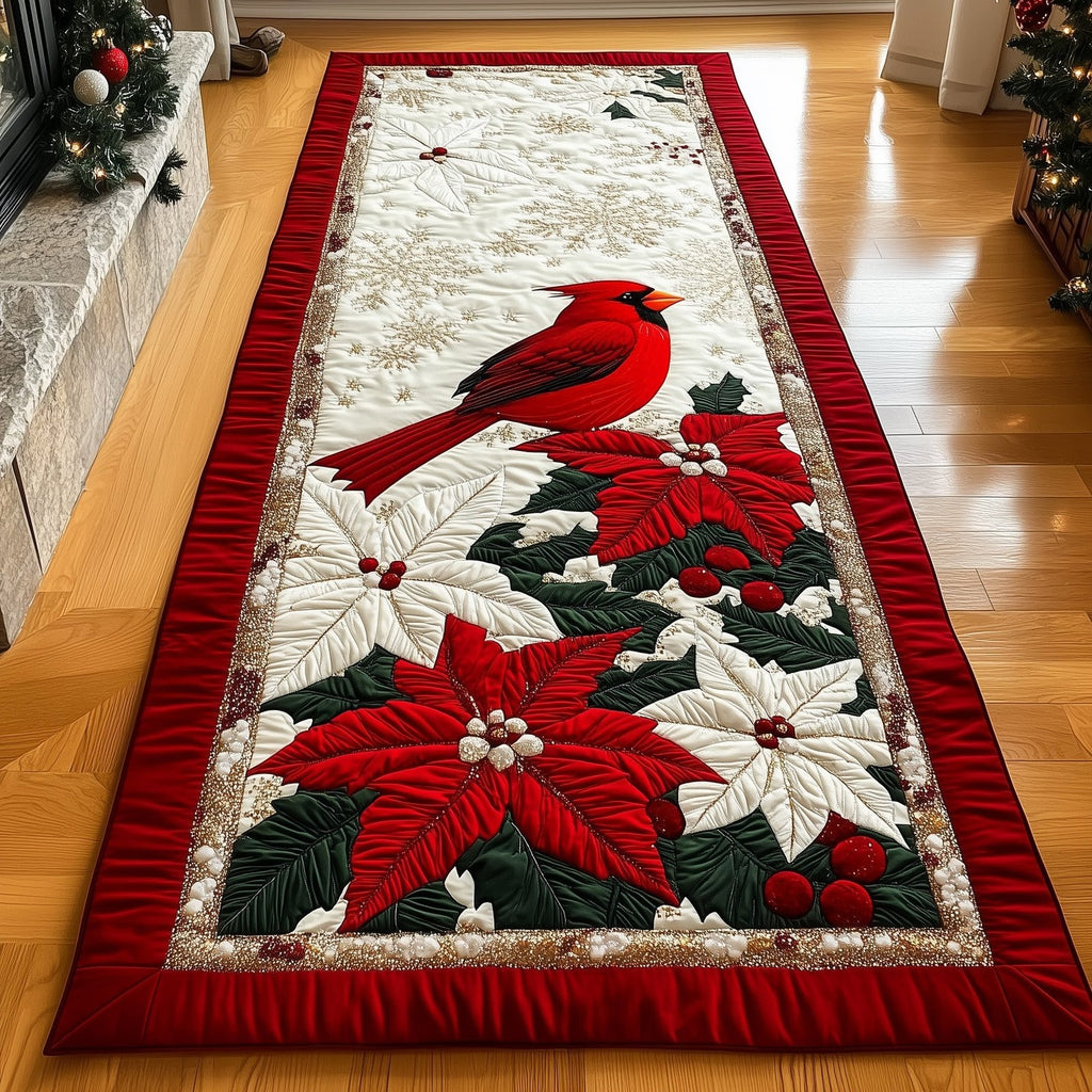 Cardinal Poinsettia Runner Rug - Nature Design | Serene Runner Rug