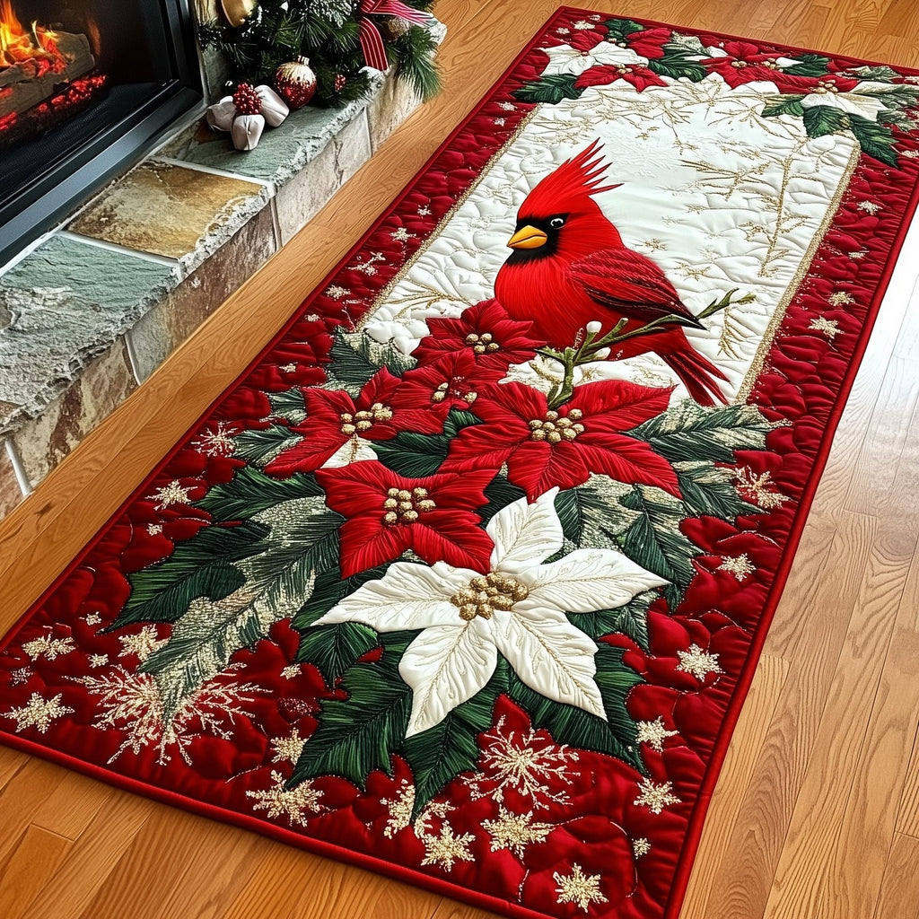Cardinal Poinsettia Runner Rug - Nature Design | Serene Runner Rug