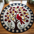 Cardinal Whisper Round Mat Rug - washable non-slip printed rug