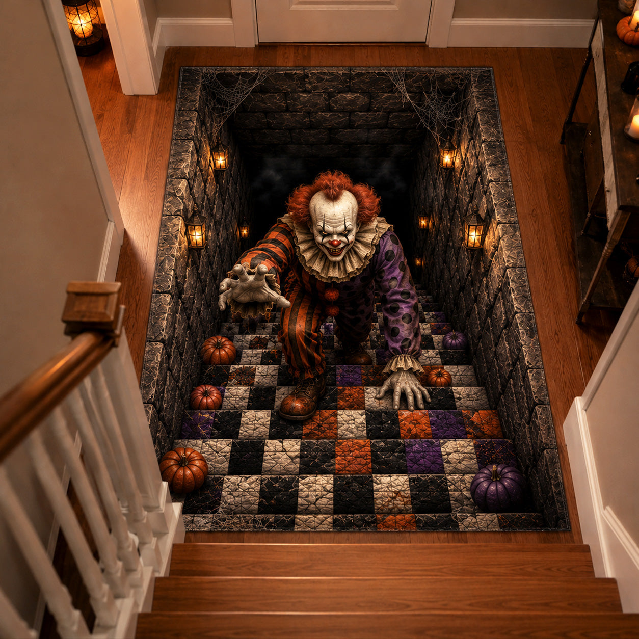 Carnival Terror area rug in a living room