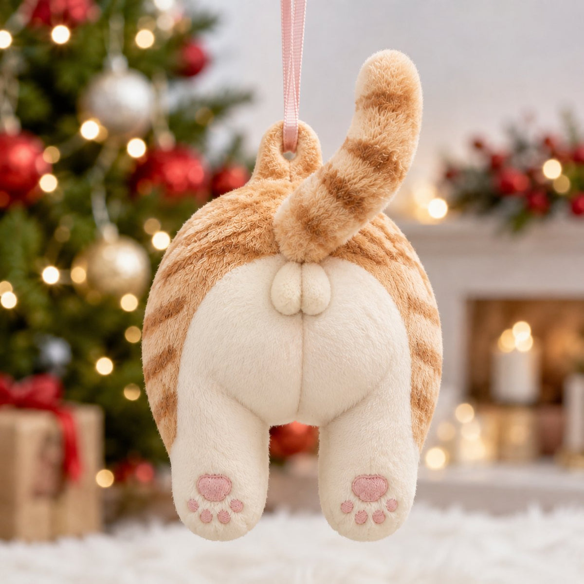 Cat Butt Christmas Ornament