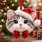 Cat Face Christmas Ornament