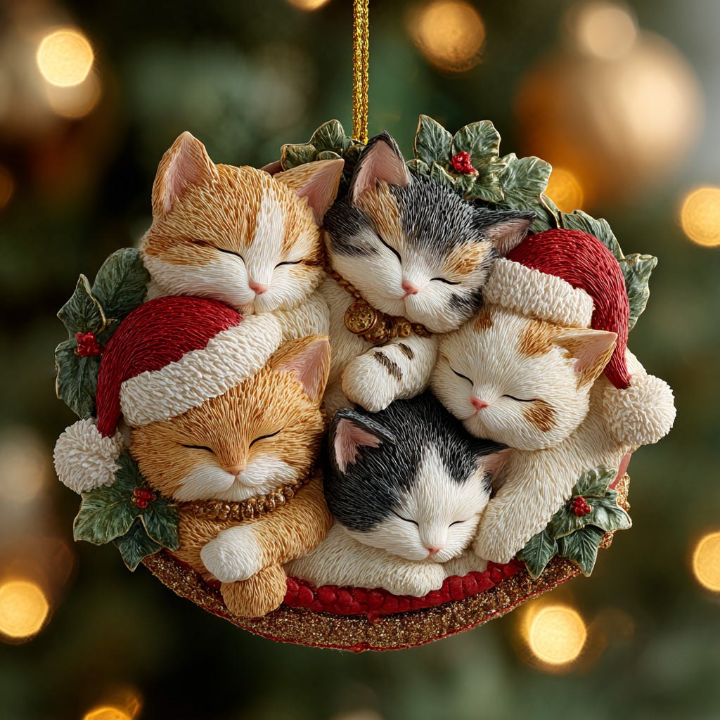 Cat Nap Christmas Ornament