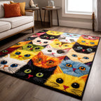 Cat Daydream area rug in a living room