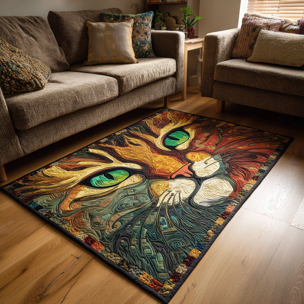 Cat Flame area rug in a living room