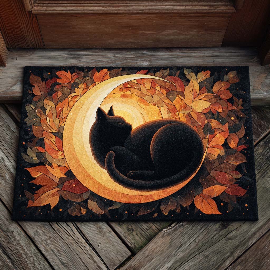 Cat Moonfall Doormat - Cute Animal Design | Printed Welcome Doormat