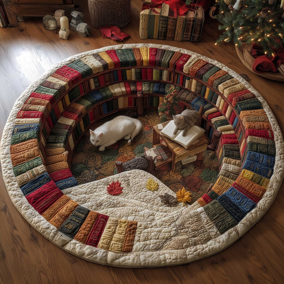 Cat Purrs Round Mat Rug - Cute Pet Design | Animal Printed Home Decor