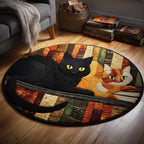 Cat Purrs Round Mat Rug - Cute Pet Design | Animal Printed Home Decor