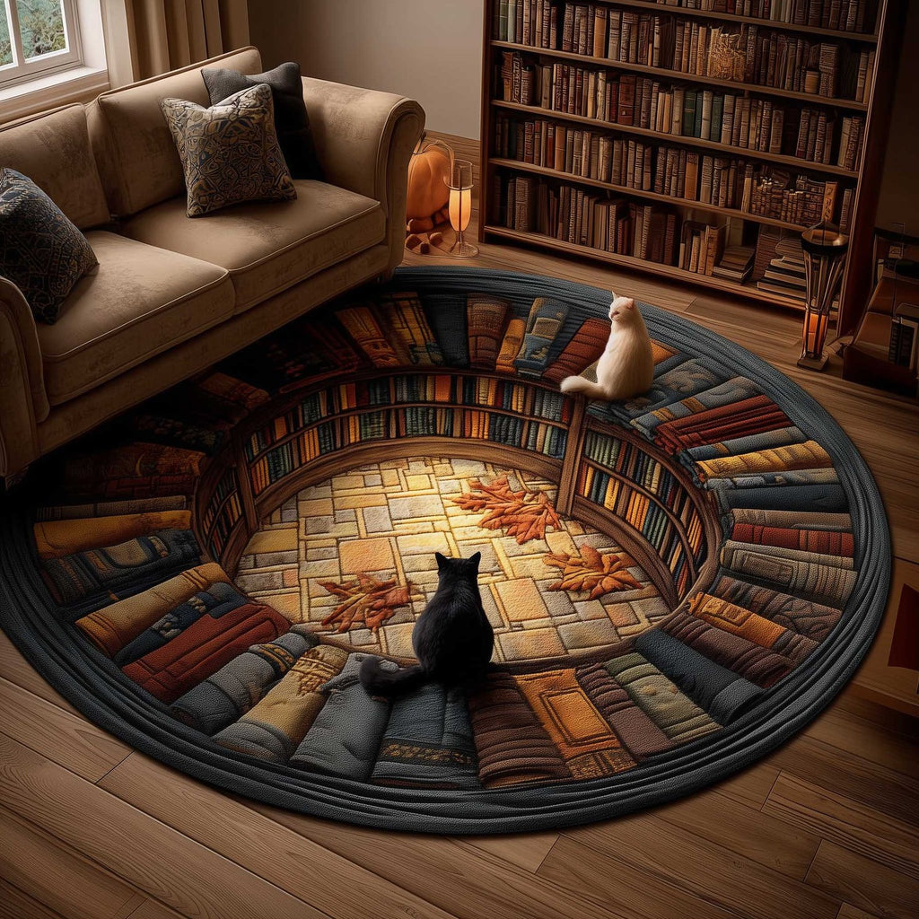 Cat Purrs Round Mat Rug - Cute Pet Design | Animal Printed Home Decor