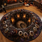 Catacomb Eye Vortex Round Mat Rug - washable non-slip printed rug