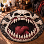 Catacomb Guardian Round Mat Rug - washable non-slip printed rug