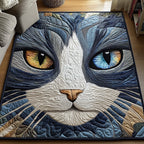 Catitude area rug in a living room