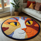 Catitude Round Mat Rug - Cute Pet Design | Animal Printed Home Decor