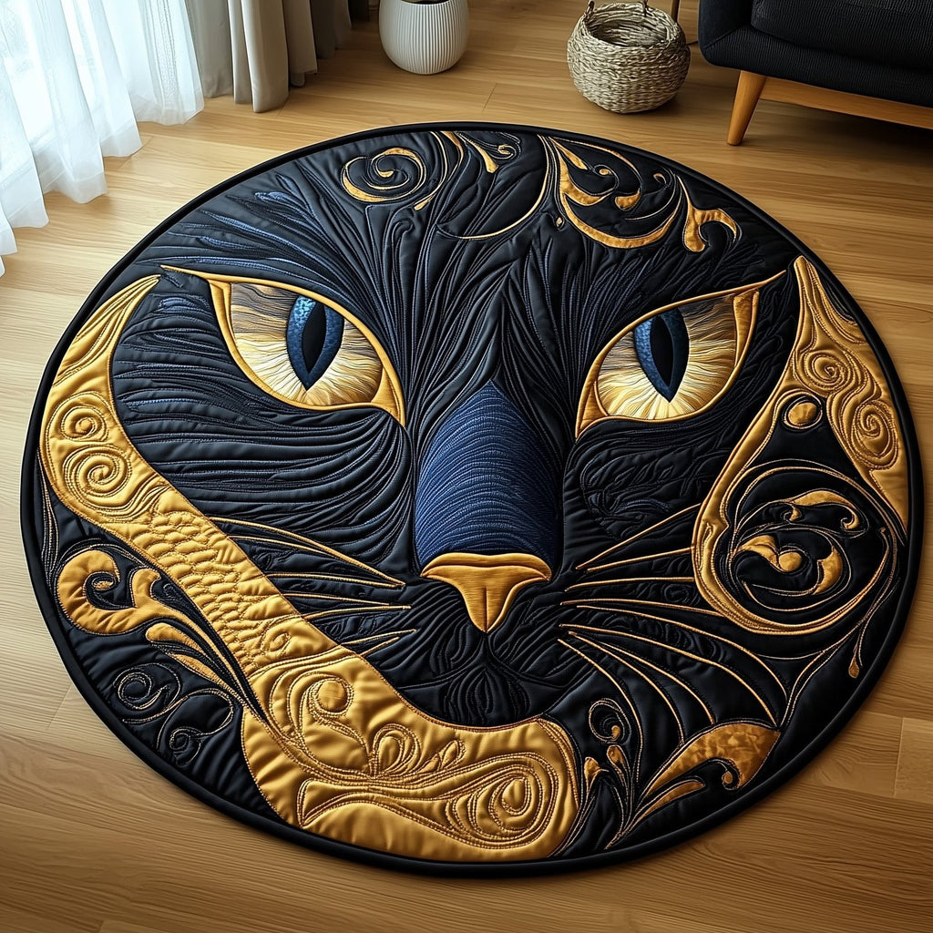 Catitude Round Mat Rug - Cute Pet Design | Animal Printed Home Decor