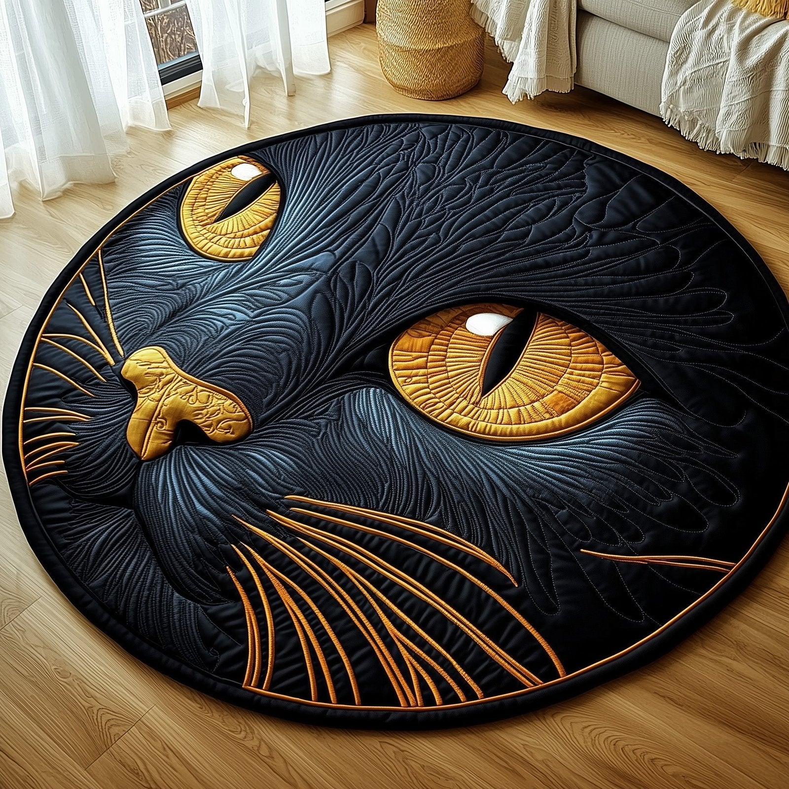 Catitude Round Mat Rug - Cute Pet Design | Animal Printed Home Decor