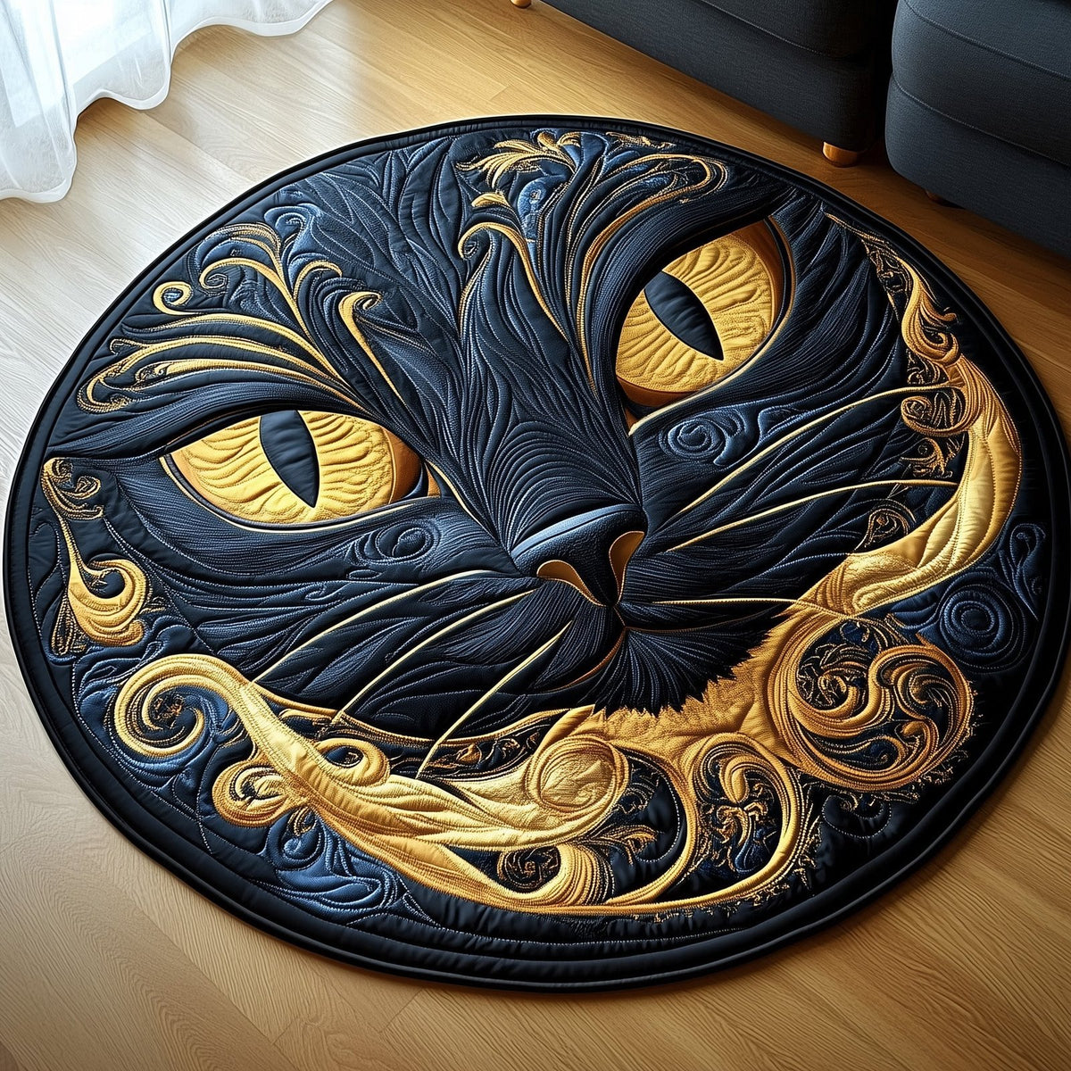 Catitude Round Mat Rug - Cute Pet Design | Animal Printed Home Decor