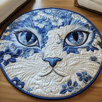 Catitude Round Mat Rug - Cute Pet Design | Animal Printed Home Decor