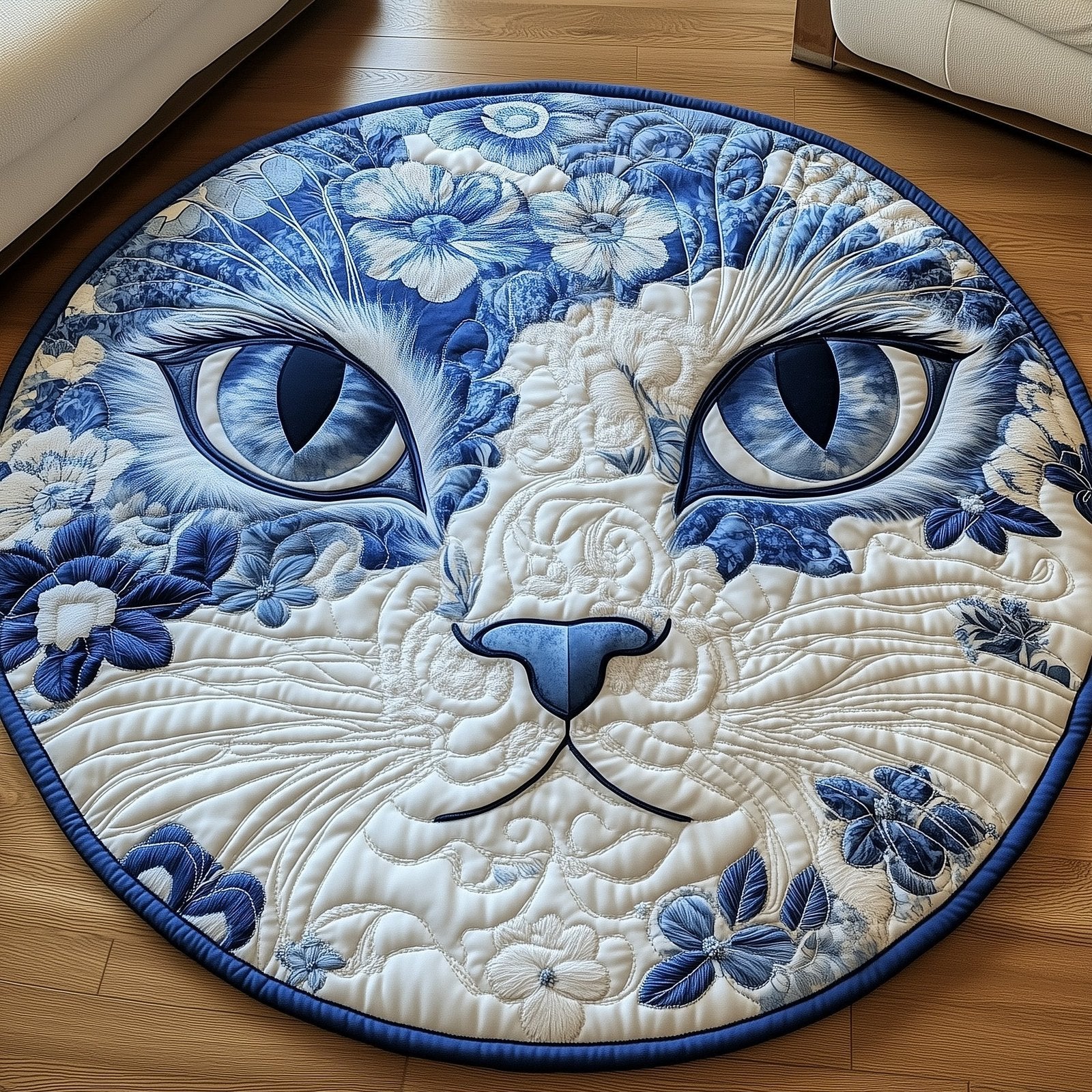 Catitude Round Mat Rug - Cute Pet Design | Animal Printed Home Decor