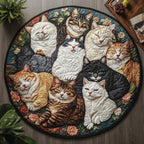 Catnap Haven Round Mat Rug - Cute Pet Design | Animal Printed Home Decor