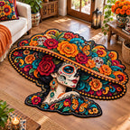 Catrina Blossom Custom Shape Area Rug - Cute Animal Design | Die-Cut Non-Slip Rug - washable non-slip printed rug