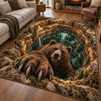 Cave Bear area rug in a living room