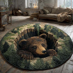 Cave Dream Round Mat Rug - washable non-slip printed rug