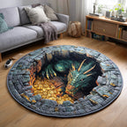 Cavern Flame Lord Round Mat Rug - Nature Design | Serene Home Decor