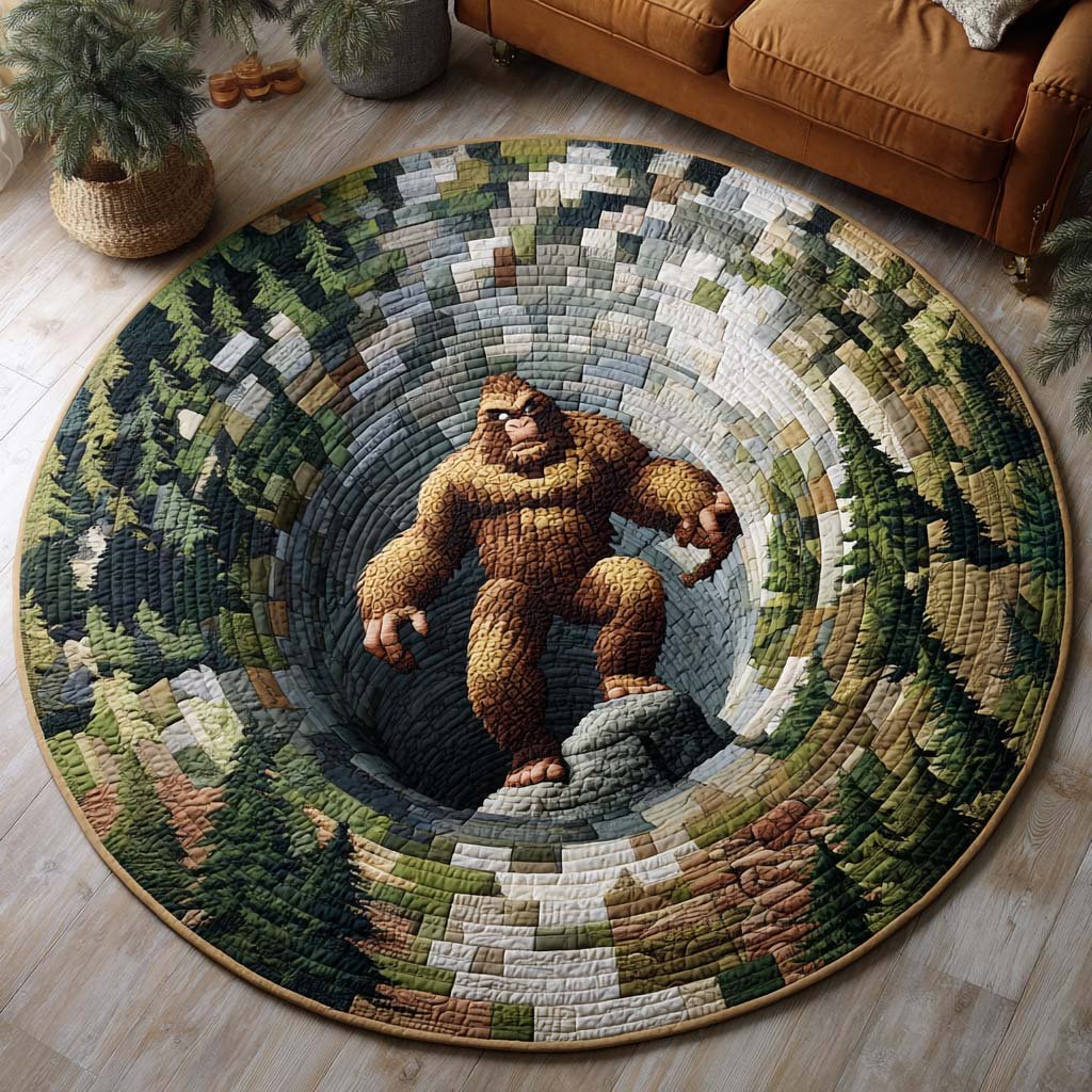 Cavern Sentinel Round Mat Rug - washable non-slip printed rug