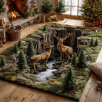 Cedar Deer area rug in a living room