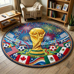 Celebration World Cup Round Mat Rug - Nature Design | Serene Home Decor