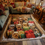 Celebration Yorkie area rug in a living room