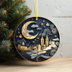 Crescent Moon Old Town Christmas Ornament