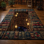 Celestial Book Abyss area rug in a living room