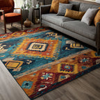 Celestial Canvas area rug in a living room
