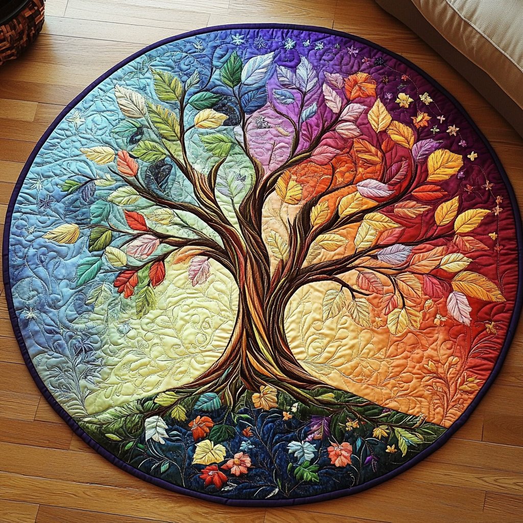 Celestial Dreams Round Mat Rug - washable non-slip printed rug