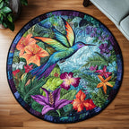 Celestial Hummer Round Mat Rug - washable non-slip printed rug