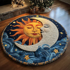 Celestial Kiss Round Mat Rug - washable non-slip printed rug
