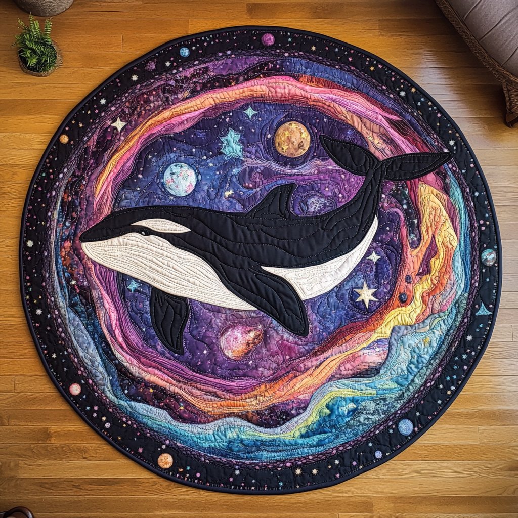 Celestial Ocean Round Mat Rug - washable non-slip printed rug