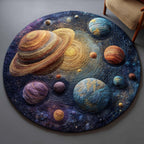 Celestial Planetarium Round Mat Rug - washable non-slip printed rug